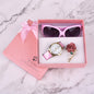 Watch & Sunglasses Leather Quartz Gift For Girlfriend, Wife, Bride, Mother,