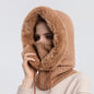 Thick Plush Hat With Scarf
