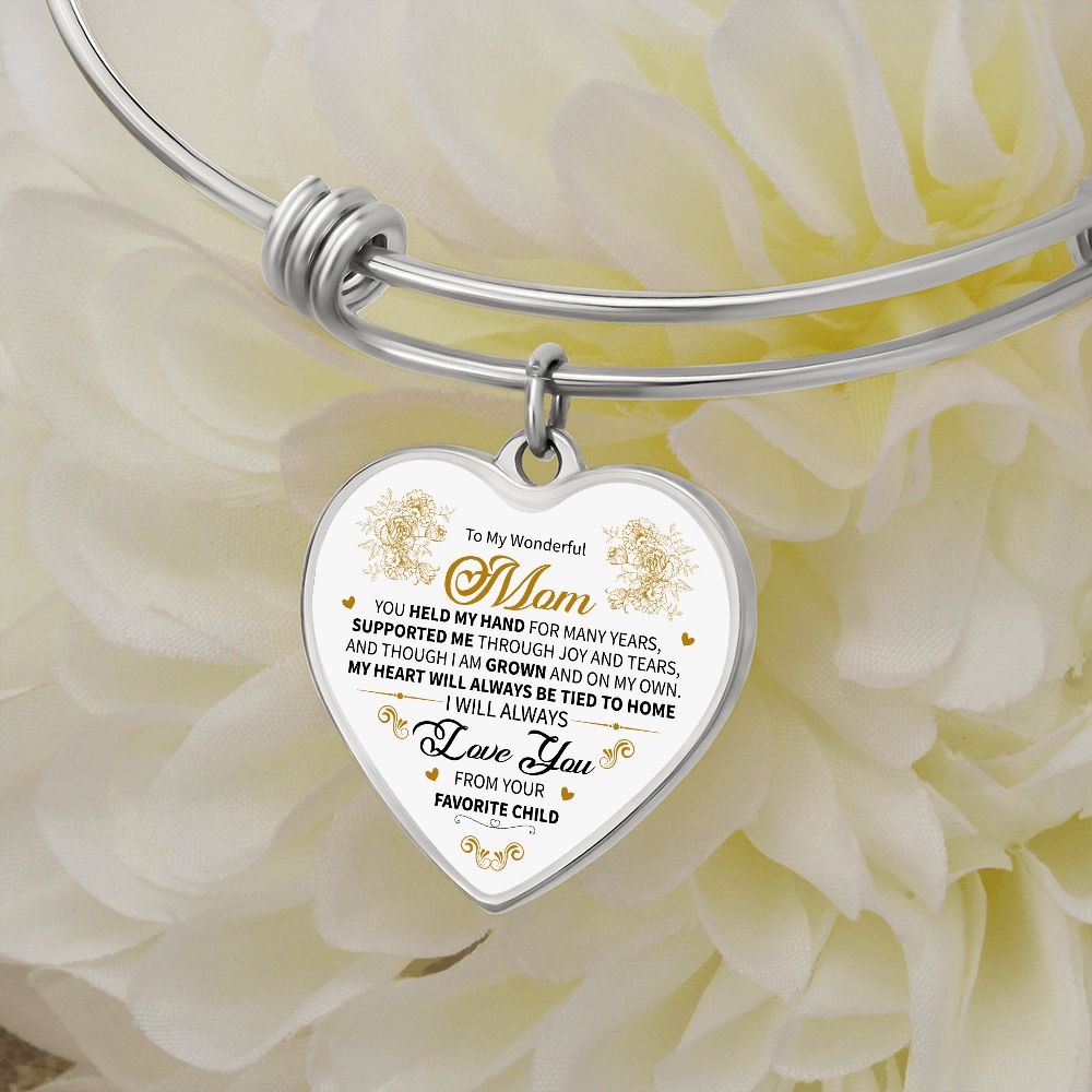 To My Wonderful Mom | Adjustable Luxury Heart Bangle