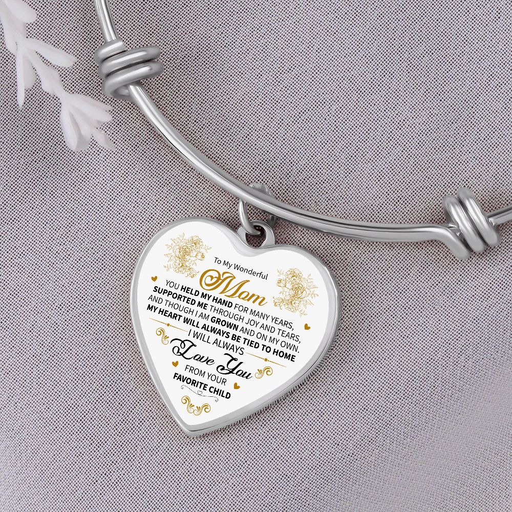 To My Wonderful Mom | Adjustable Luxury Heart Bangle