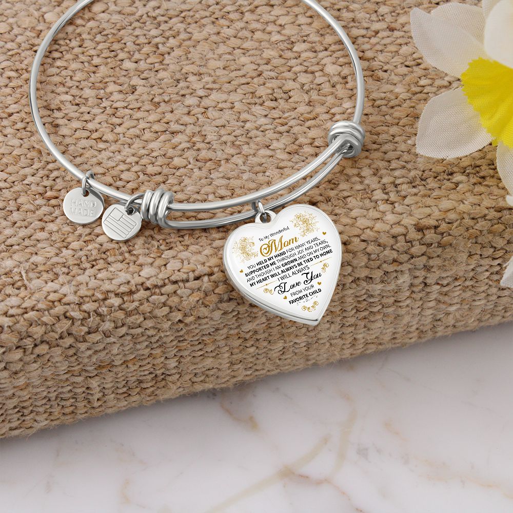 To My Wonderful Mom | Adjustable Luxury Heart Bangle