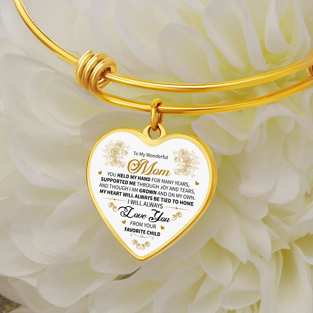 To My Wonderful Mom | Adjustable Luxury Heart Bangle
