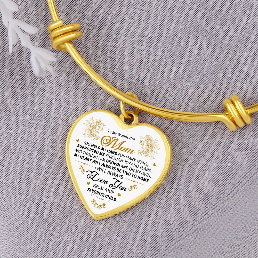 To My Wonderful Mom | Adjustable Luxury Heart Bangle