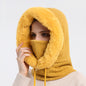 Thick Plush Hat With Scarf