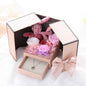Double Door Eternal Flower Stud Gift Box For Girlfriend, Wife, Bride, Mother, Bridesmaid