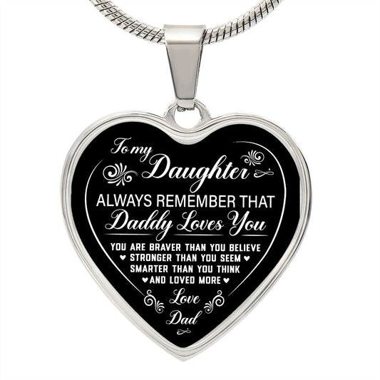 To My Daughter | Always Remember | Luxury Heart Necklace