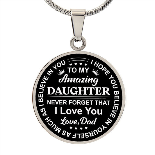 To My Amazing Daughter | Luxury Circle Necklace