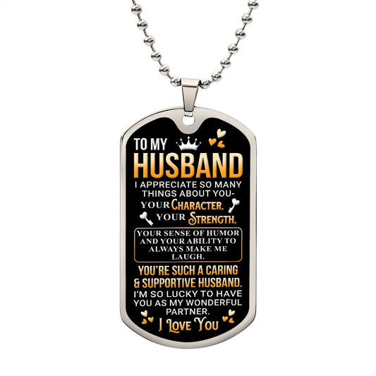 To My Husband | Luxury Dog Tag