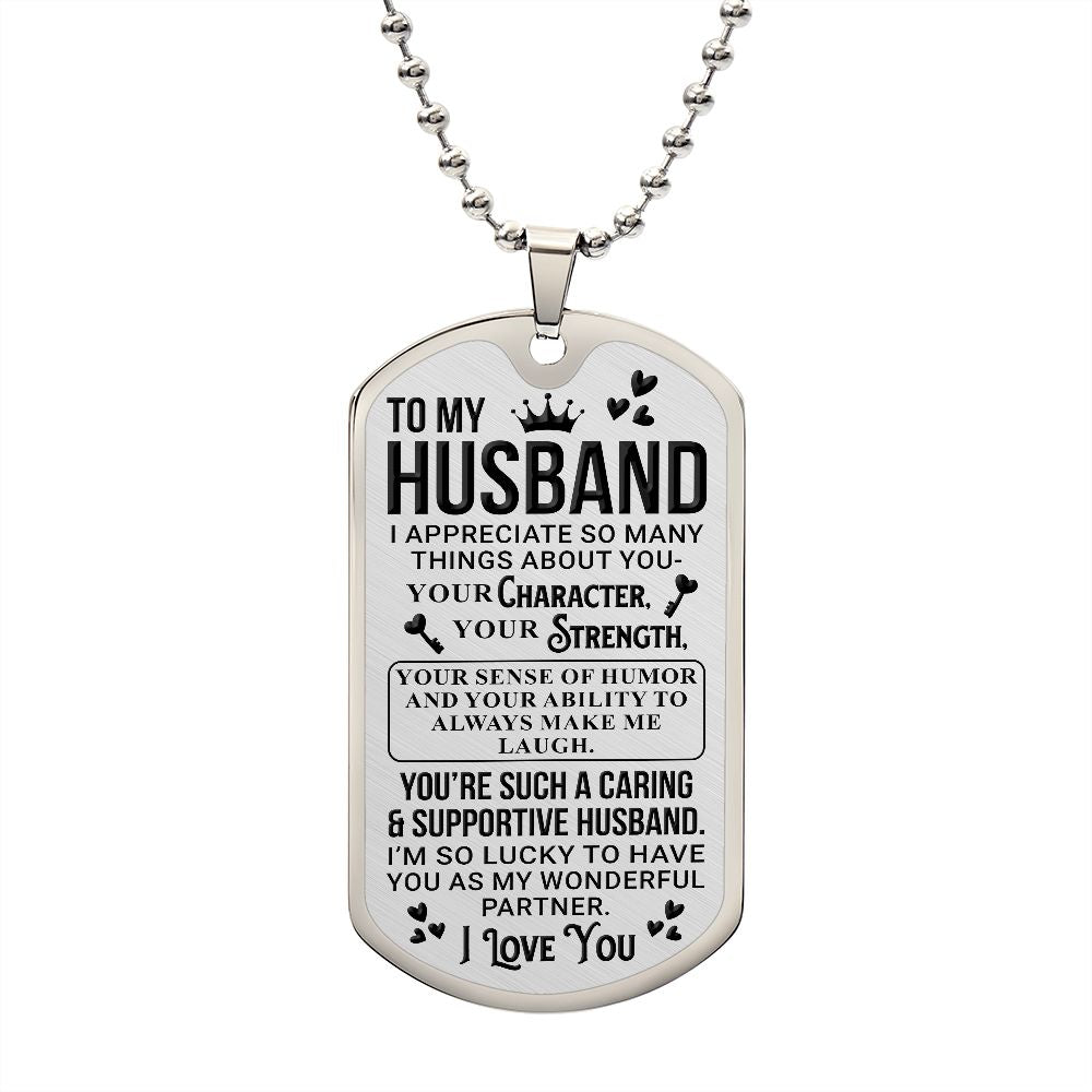 To My Husband | Luxury Dog Tag  -