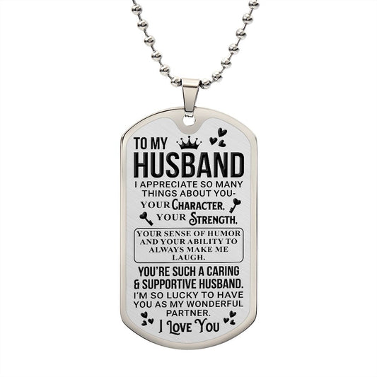 To My Husband | Luxury Dog Tag  -