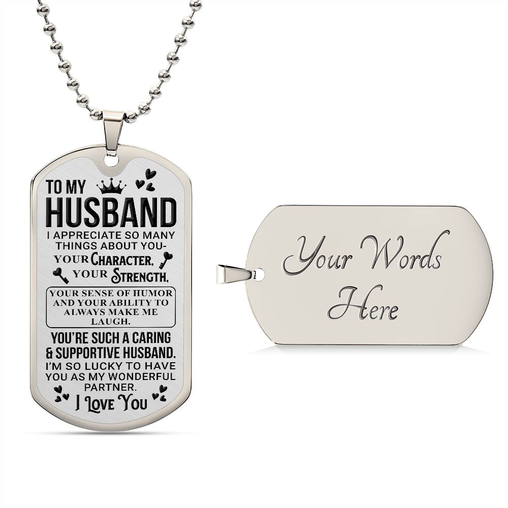 To My Husband | Luxury Dog Tag  -