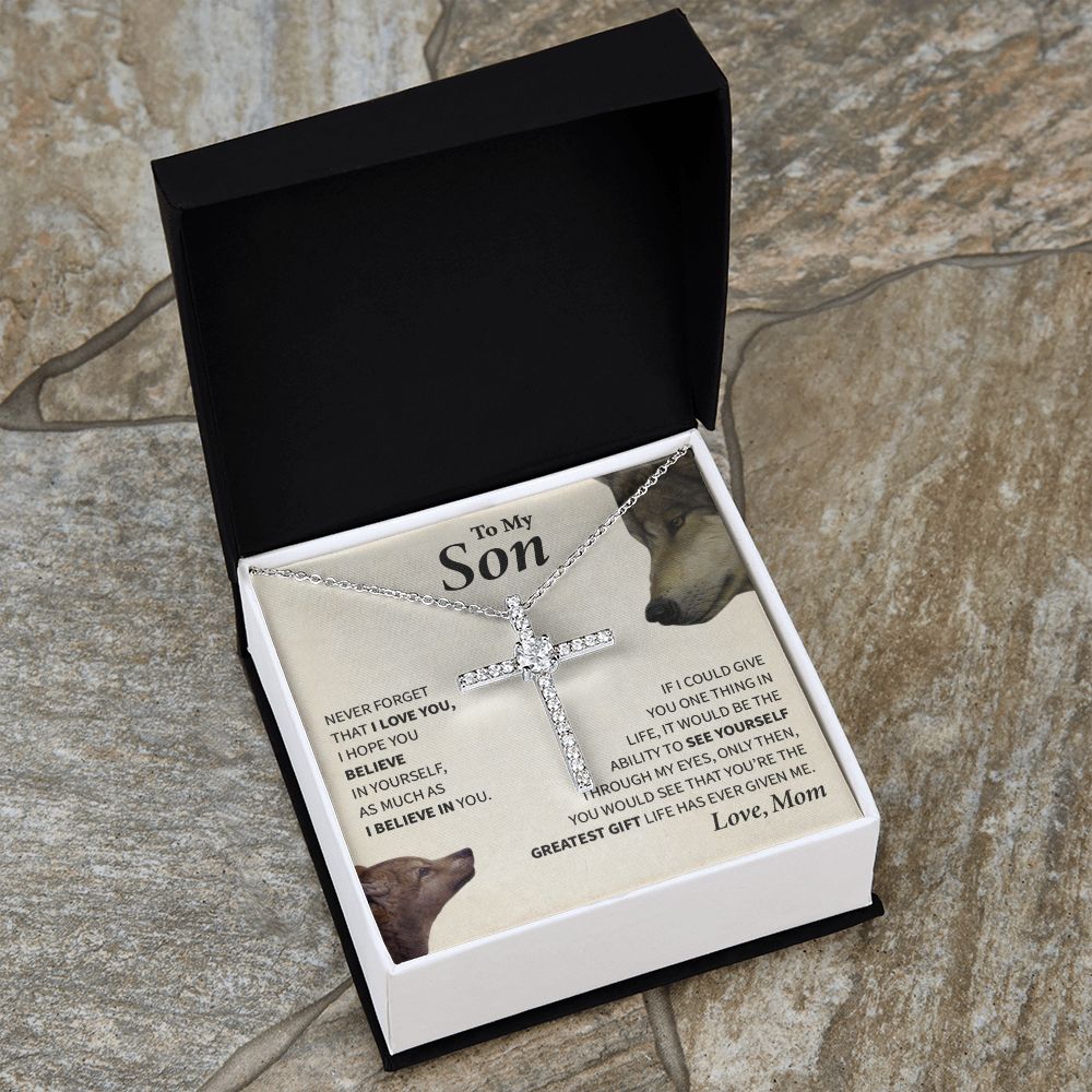 To My Son | CZ Cross Necklace