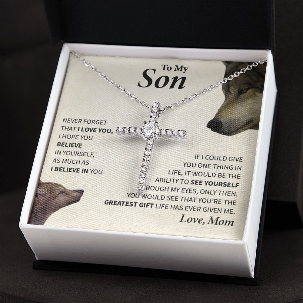 To My Son | CZ Cross Necklace
