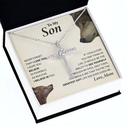 To My Son | CZ Cross Necklace