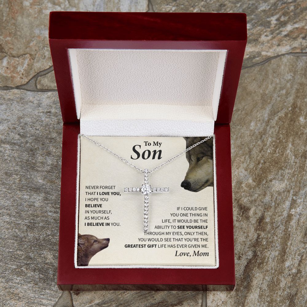 To My Son | CZ Cross Necklace