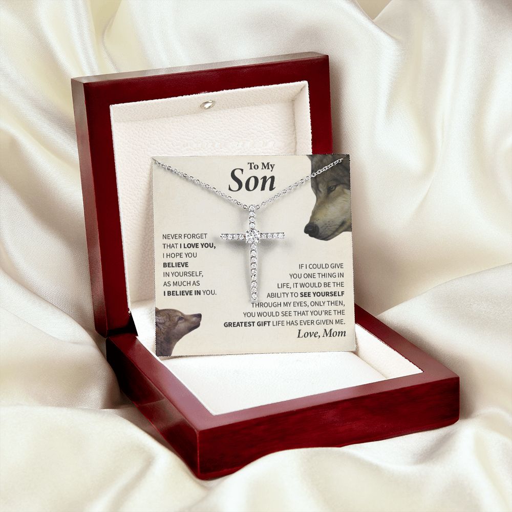 To My Son | CZ Cross Necklace