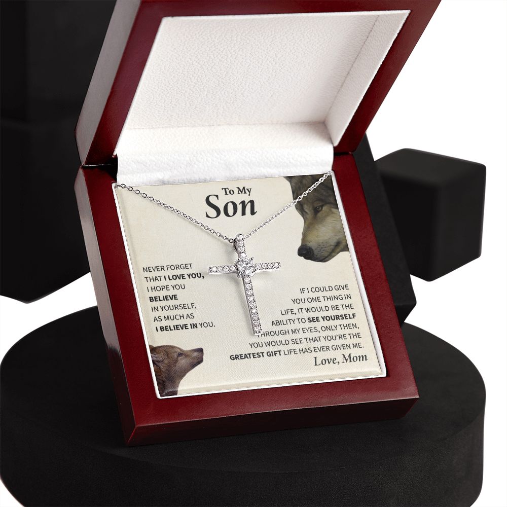 To My Son | CZ Cross Necklace