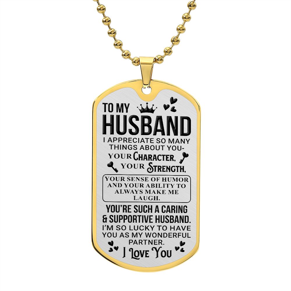 To My Husband | Luxury Dog Tag  -