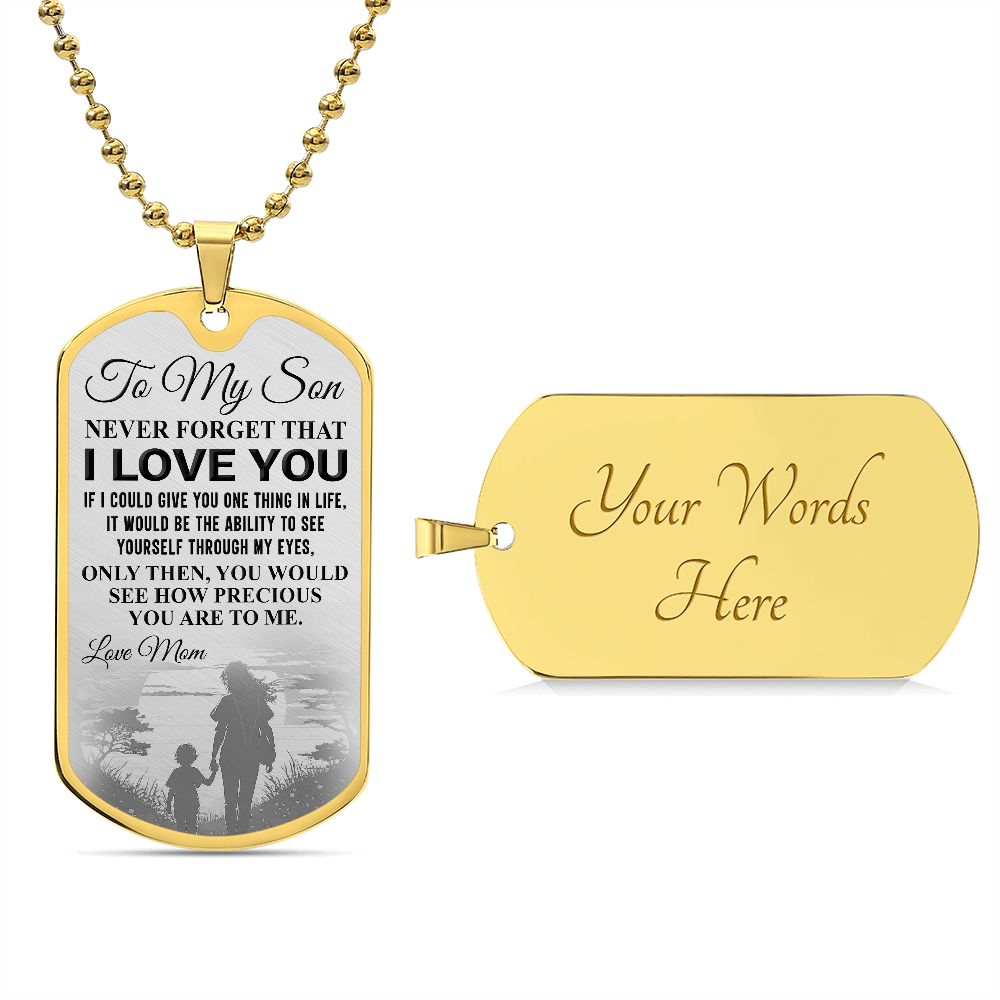To My Son | Luxury Dog Tag -
