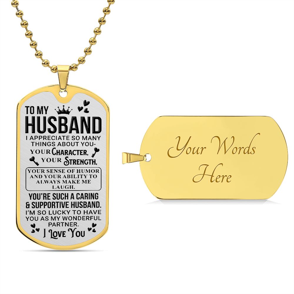 To My Husband | Luxury Dog Tag  -
