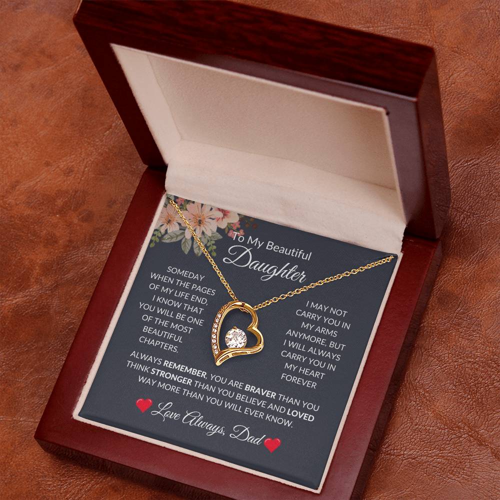 To My Beautiful Daughter | Forever Love Necklace | For Daughter Gift, Birthday, Christmas, Graduation, Valentine's Day, Just Because!