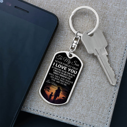 To My Son | Dog Tag With Swivel Keychain