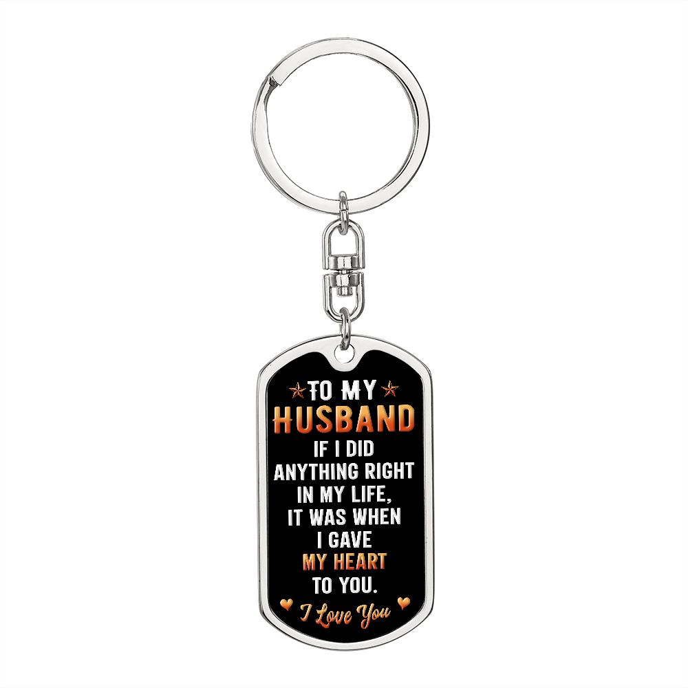 To My Husband | Dog Tag With Swivel Keychain