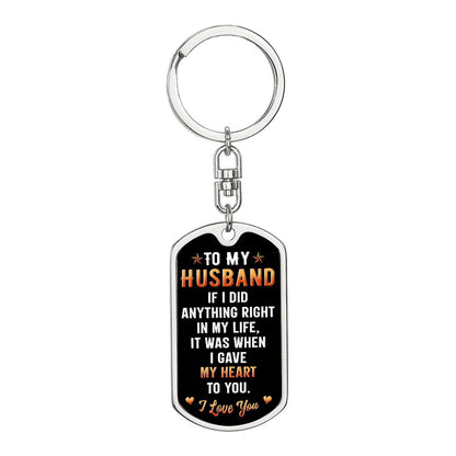 To My Husband | Dog Tag With Swivel Keychain