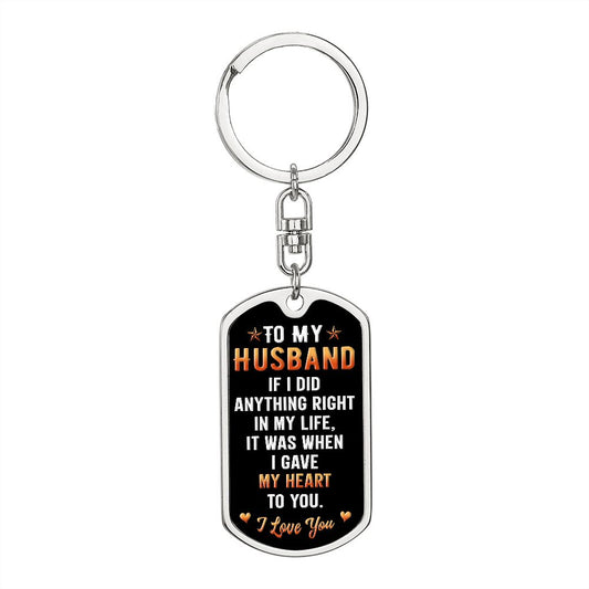 To My Husband | Dog Tag With Swivel Keychain