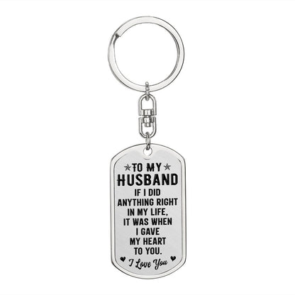 To My Husband | Dog Tag With Swivel Keychain