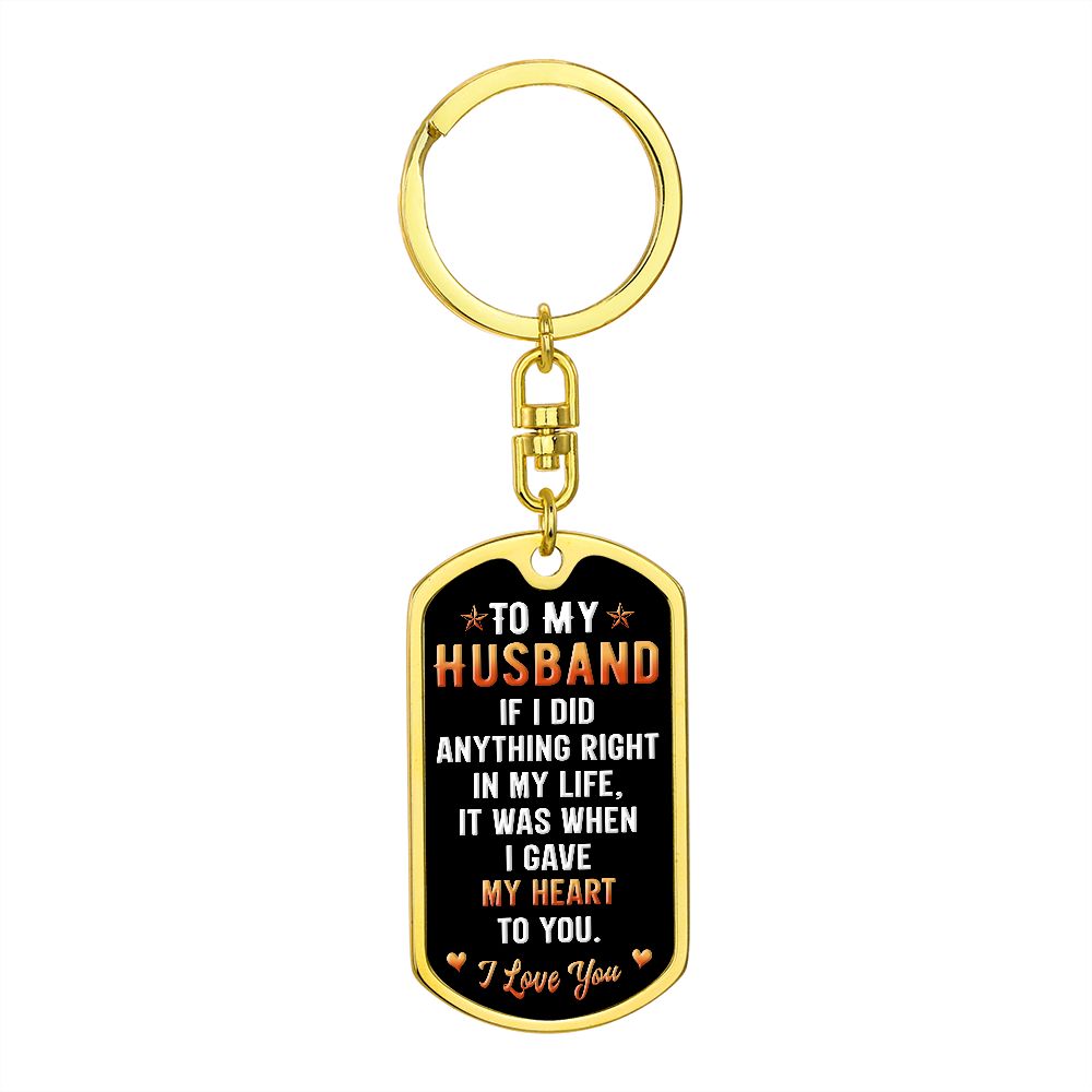 To My Husband | Dog Tag With Swivel Keychain