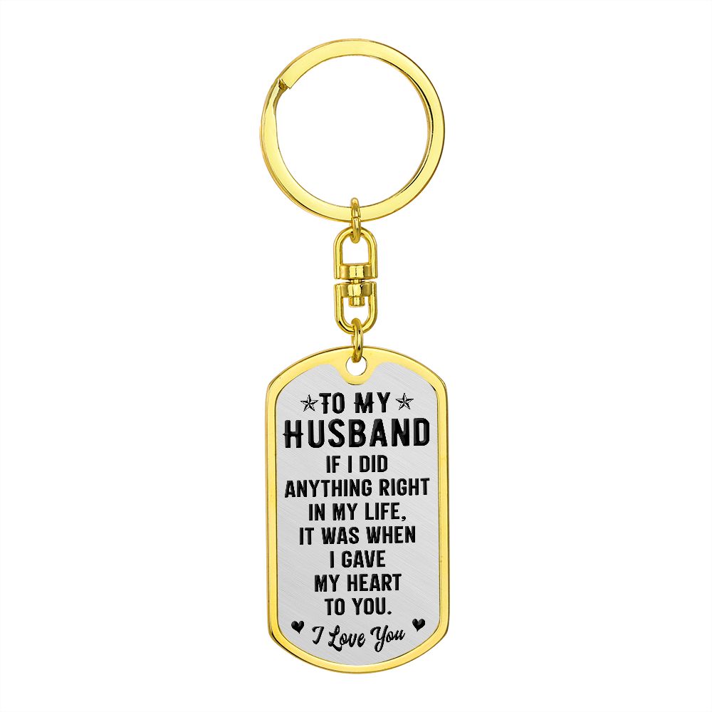 To My Husband | Dog Tag With Swivel Keychain