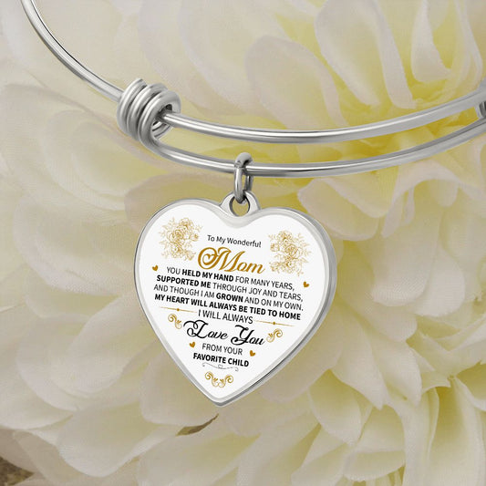 To My Wonderful Mom | Adjustable Luxury Heart Bangle