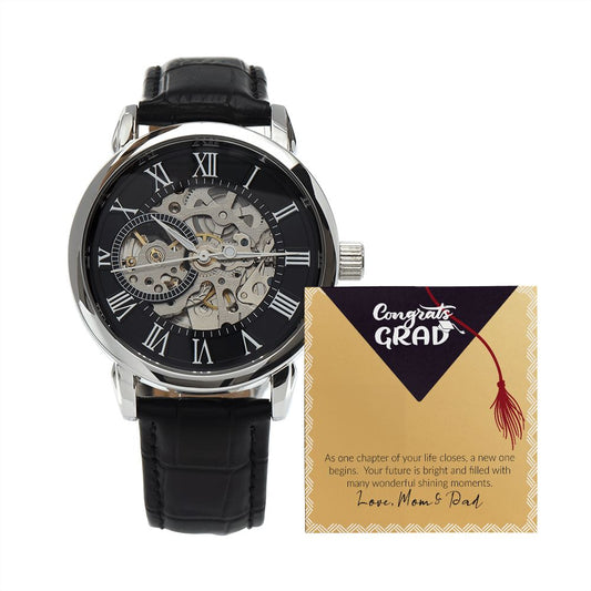 Congrats Grad | As One Chapter Closes | Men's Openwork Watch | Graduation Gift