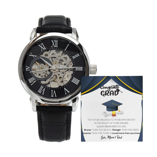 Congrats Grad | Men's Openwork Watch | Graduation Gift