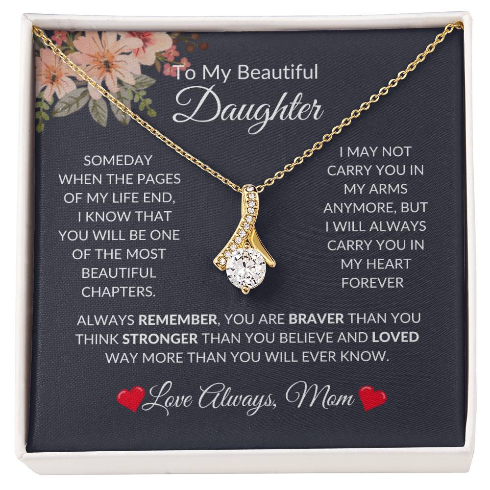 To My Beautiful Daughter | Alluring Beauty Necklace | For Daughter Gift, Birthday, Christmas, Graduation, Valentine's Day, Just Because!