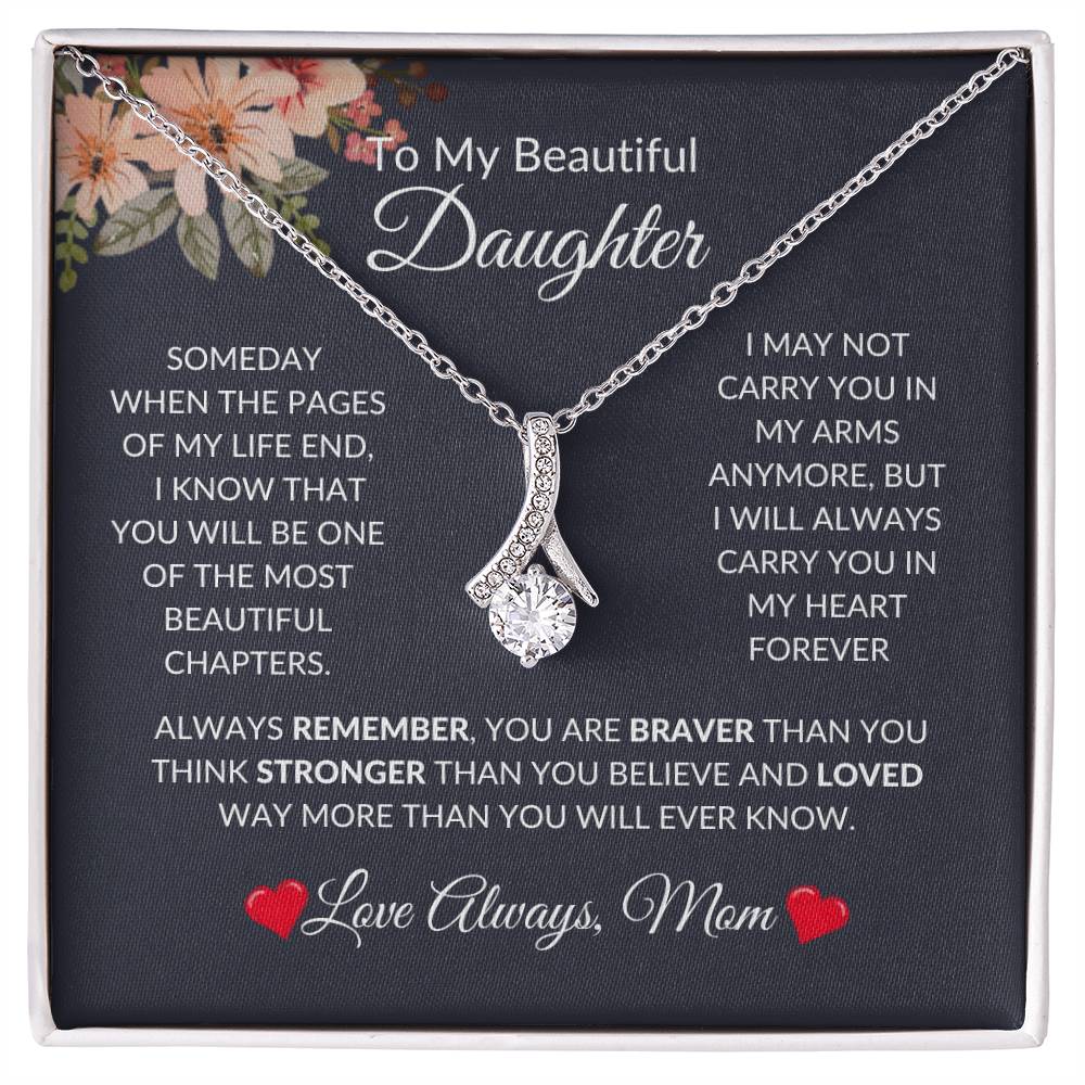 To My Beautiful Daughter | Alluring Beauty Necklace | For Daughter Gift, Birthday, Christmas, Graduation, Valentine's Day, Just Because!