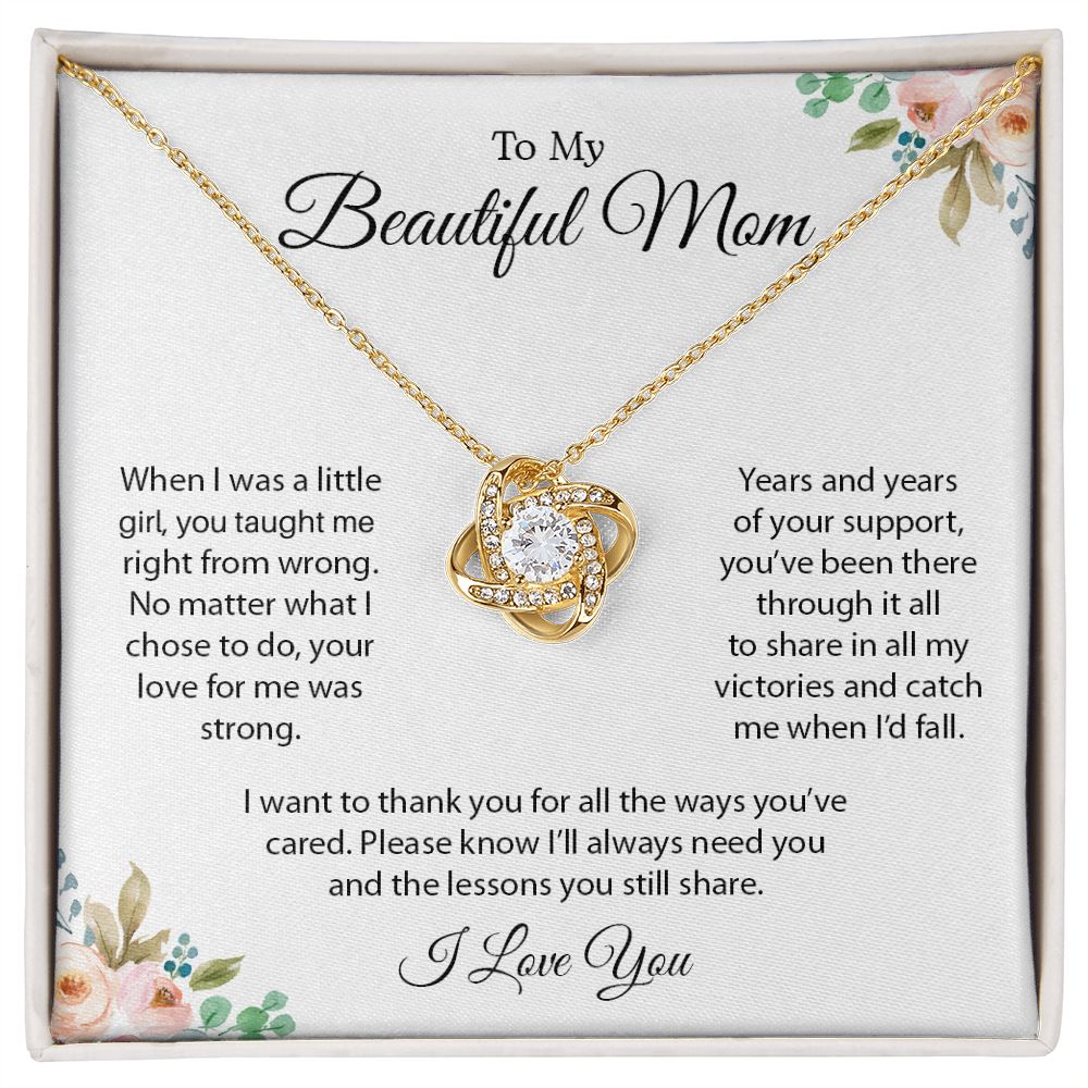 To My Beautiful Mom | Love Knot Necklace