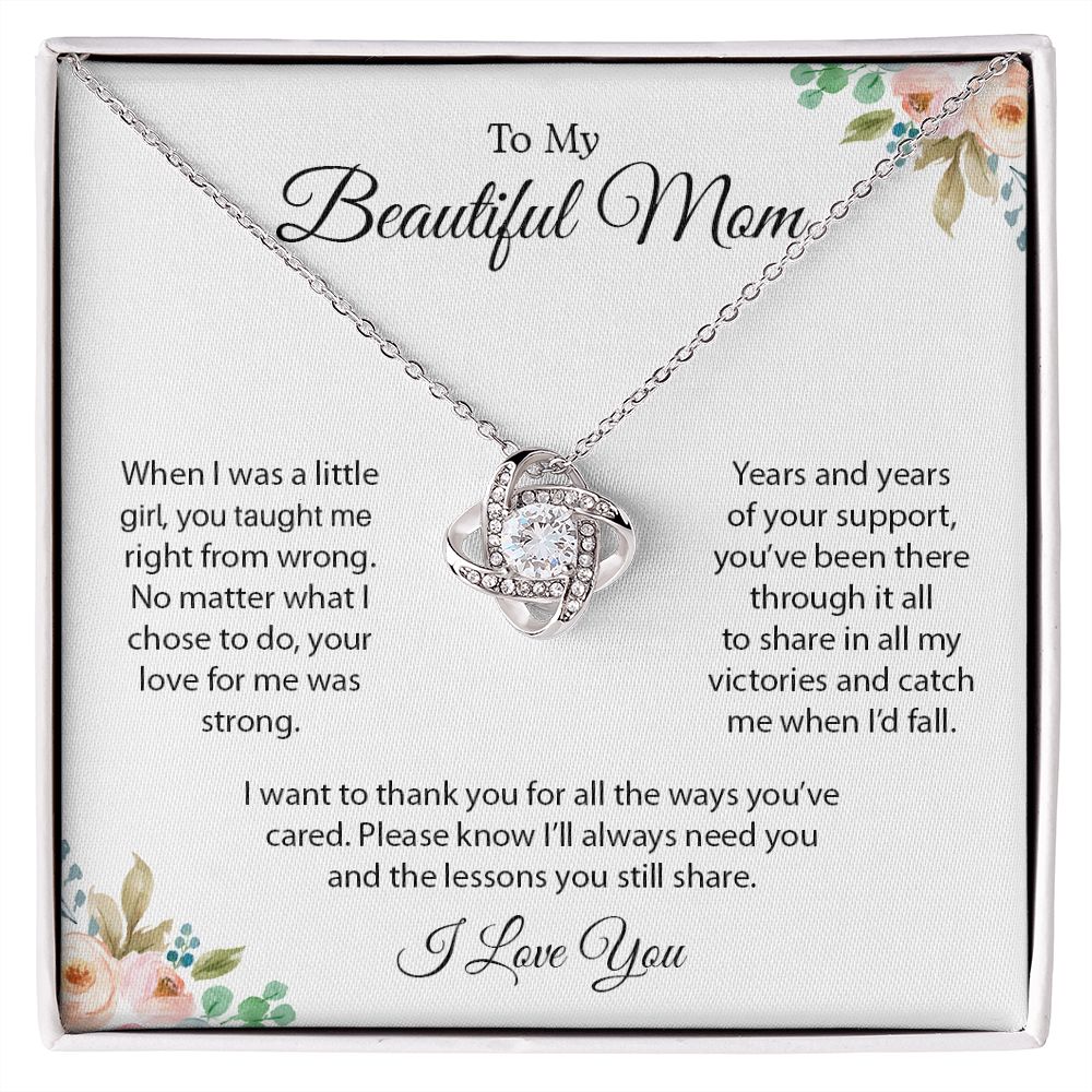To My Beautiful Mom | Love Knot Necklace