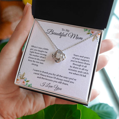 To My Beautiful Mom | Love Knot Necklace