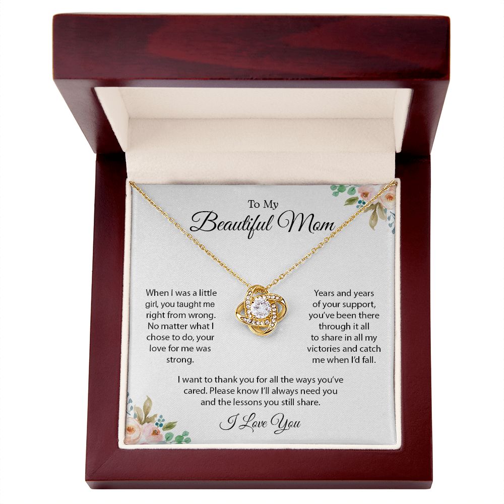To My Beautiful Mom | Love Knot Necklace