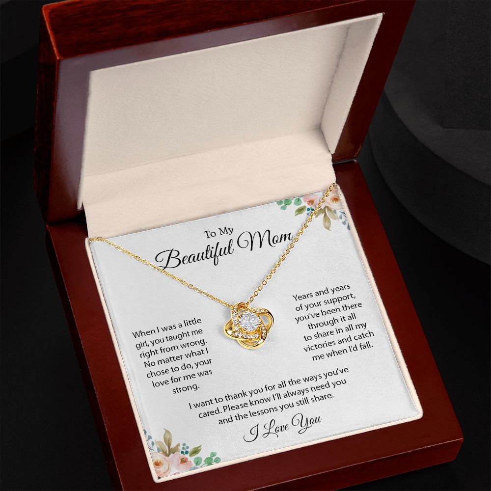 To My Beautiful Mom | Love Knot Necklace