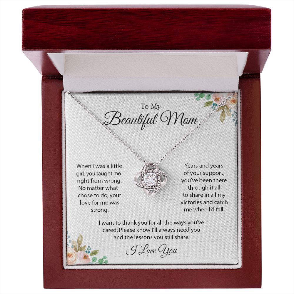 To My Beautiful Mom | Love Knot Necklace
