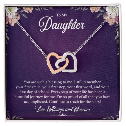 To My Daughter | Interlocking Hearts Necklace