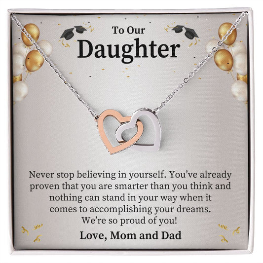 To Our Daughter | Interlocking Hearts Necklace | Graduation Gift