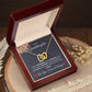 To My Granddaughter [You Are Braver] Personalized Interlocking Hearts Necklace [Valentine's Day, Birthday, Christmas, Gift