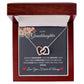 To My Granddaughter [You Are Braver] Personalized Interlocking Hearts Necklace [Valentine's Day, Birthday, Christmas, Gift