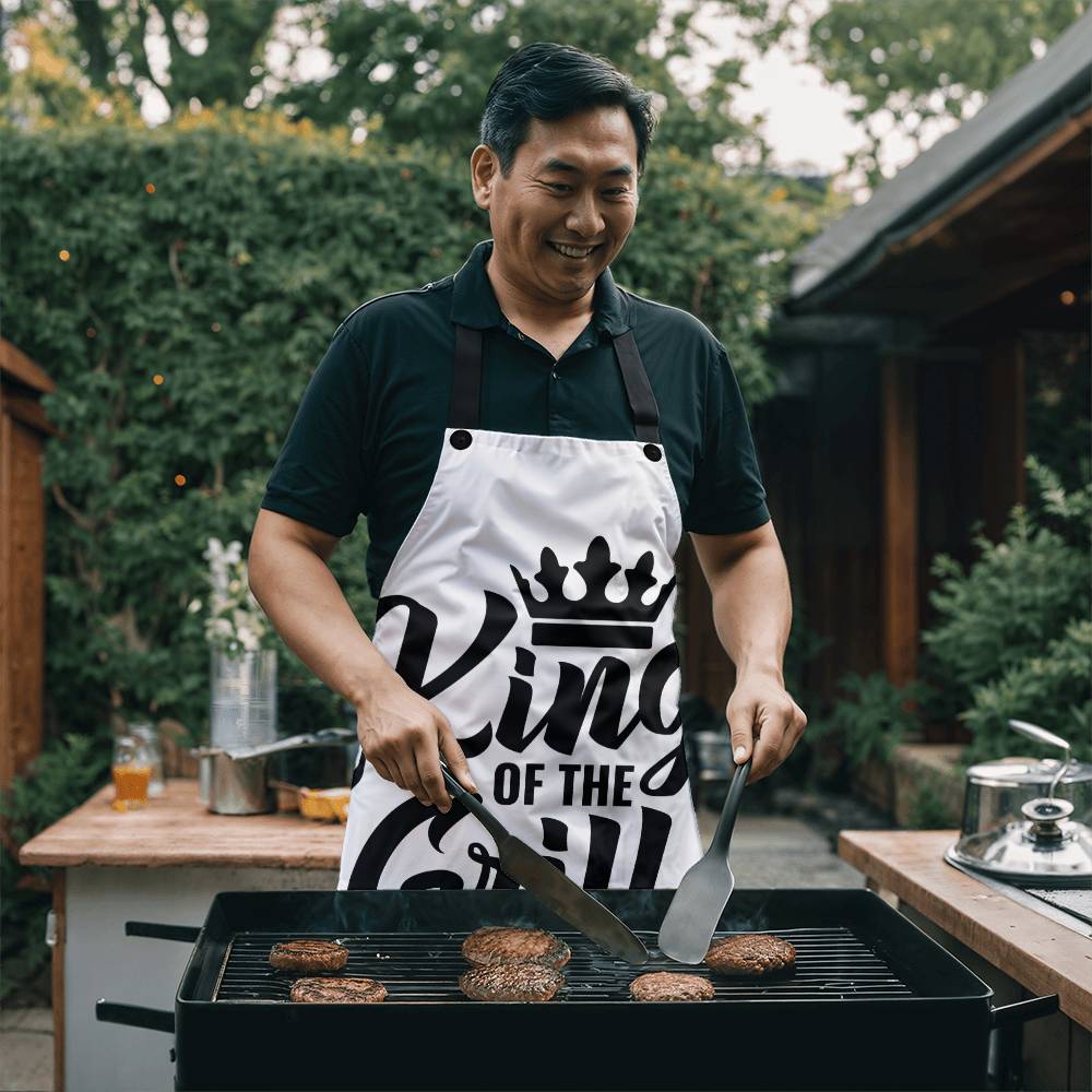 King of The Grill, Gift for Him, Best Dad Ever, Best Grandpa Ever, Best Brother Ever,  BBQ, Grill Gift, Father's Day, Apron for Him, Husband Gift, Household Gift