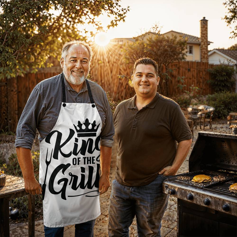 King of The Grill, Gift for Him, Best Dad Ever, Best Grandpa Ever, Best Brother Ever,  BBQ, Grill Gift, Father's Day, Apron for Him, Husband Gift, Household Gift