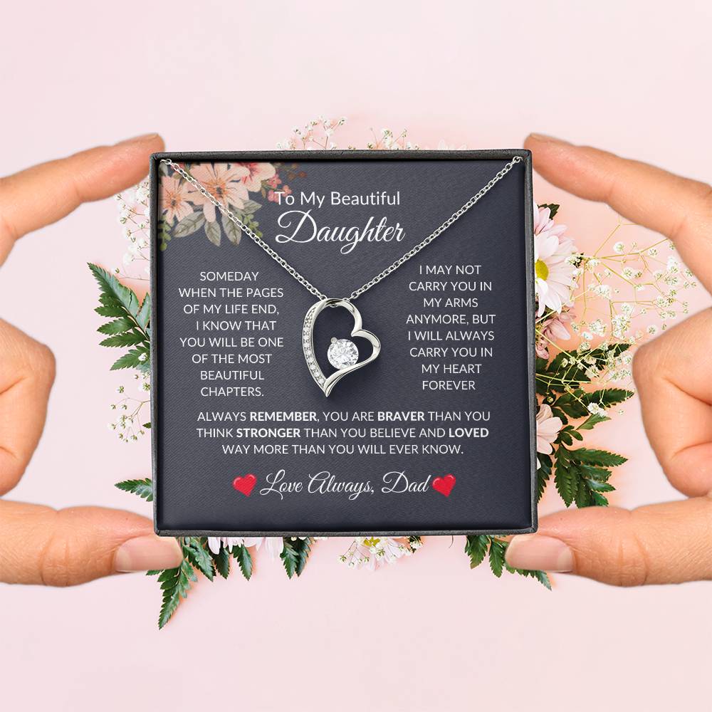 To My Beautiful Daughter | Forever Love Necklace | For Daughter Gift, Birthday, Christmas, Graduation, Valentine's Day, Just Because!